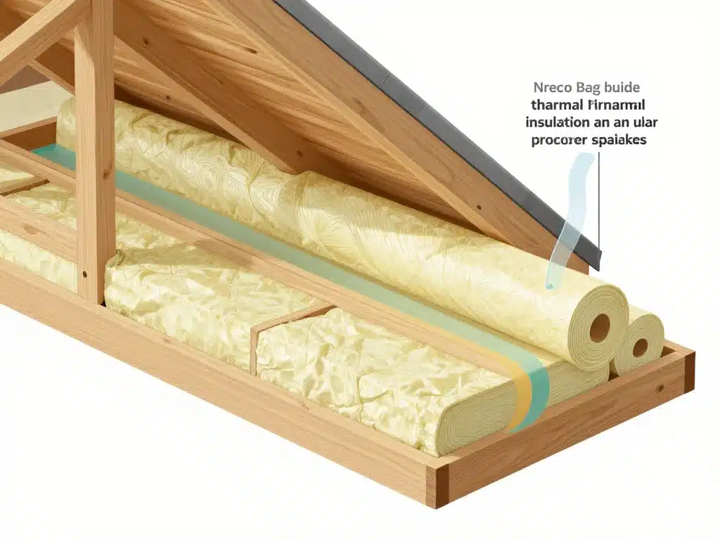 diagramme installation rouleau isolant thermique combles