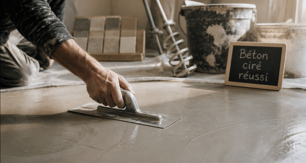 comment faire un beton cire sur carrelage application artisan
