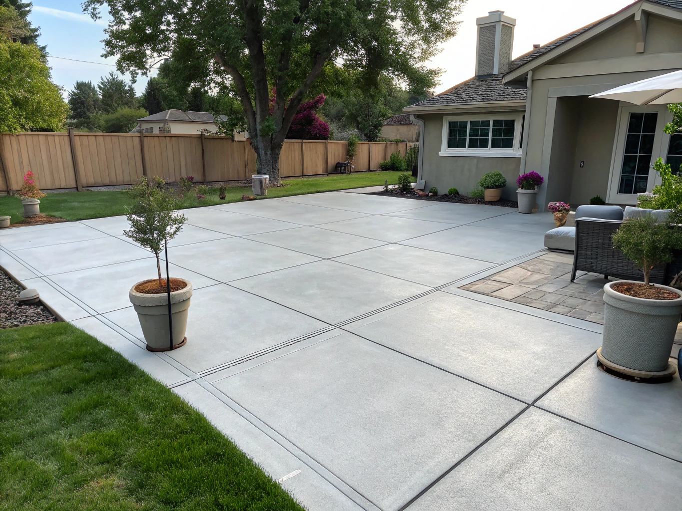 Nice looking newly built concrete patio (2)