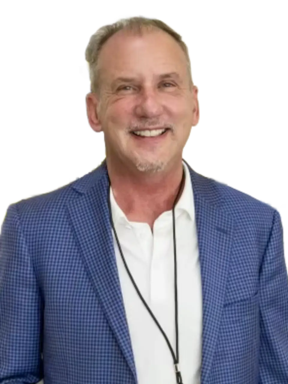 Smiling man in blue blazer at Connectionology event.