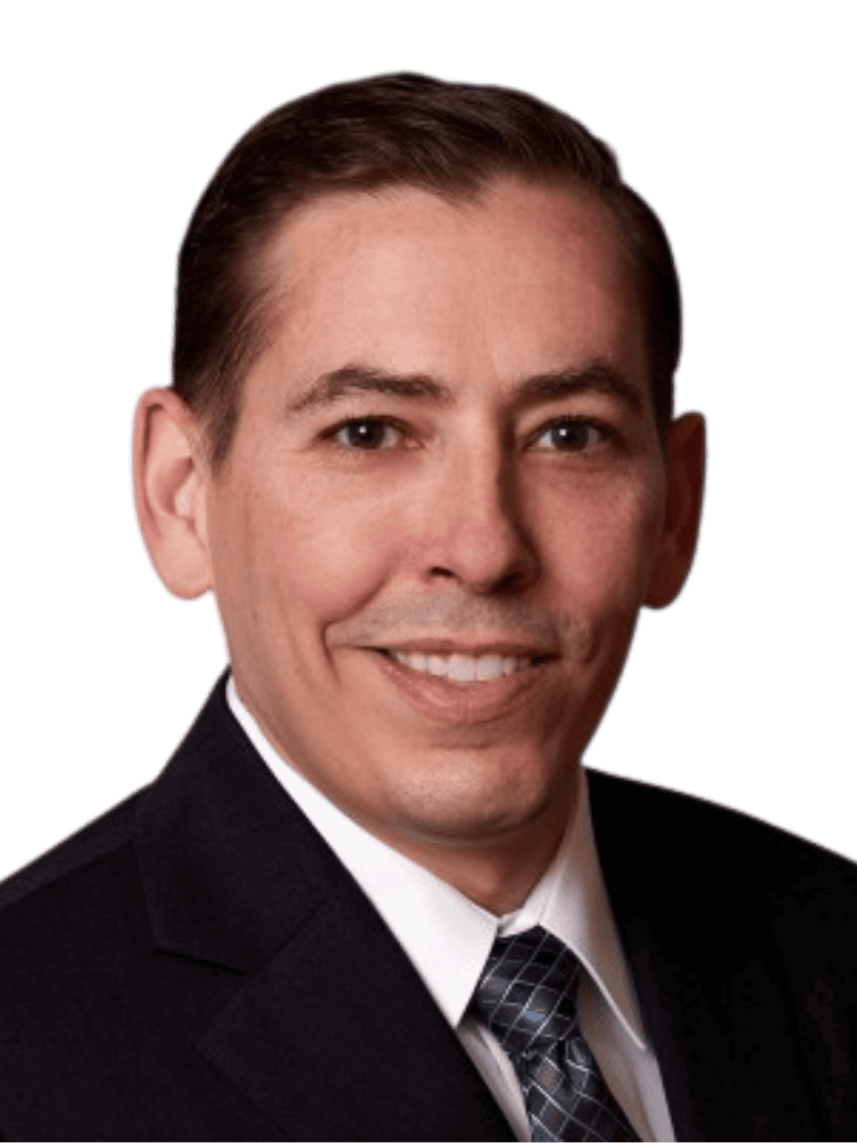 Professional man in suit smiling for a corporate headshot.