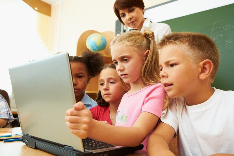 Teacher and students