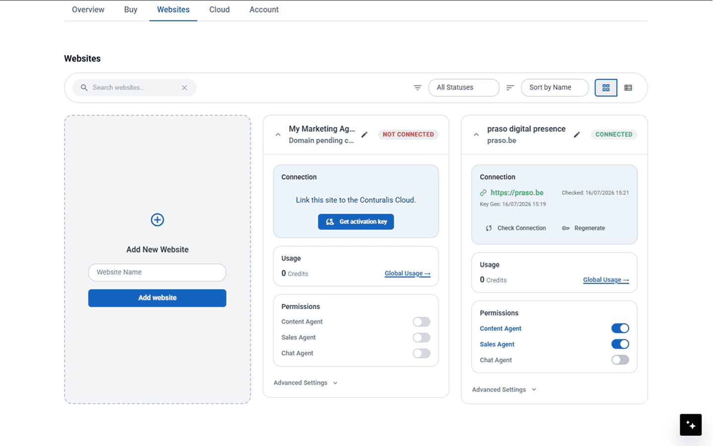Conturalis Portal - Get Activation Key Button