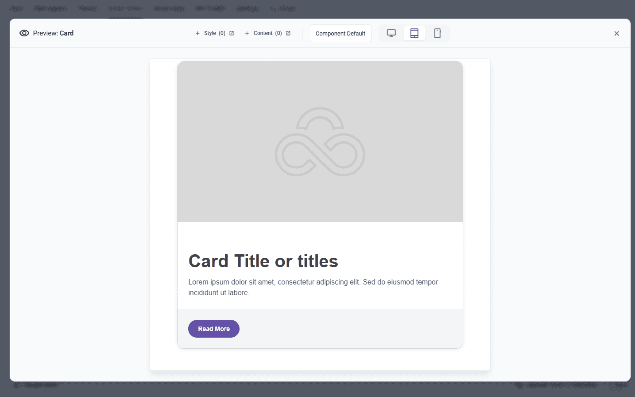 Smart Component Modal Preview