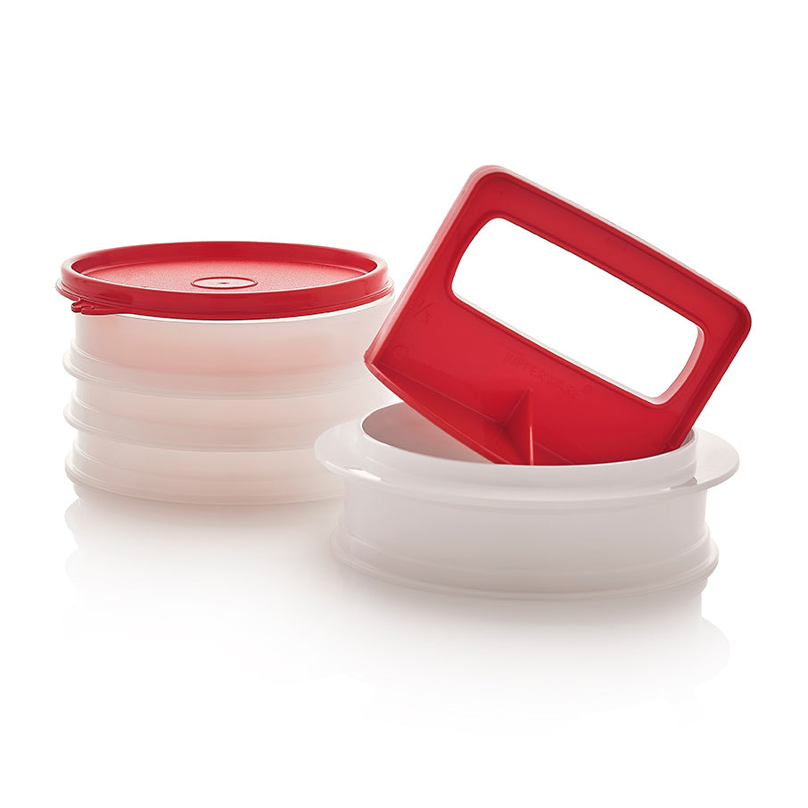 Tupperware® Hamburger Press & Keepers Set | Large Patty Mold & Storage - Image 2
