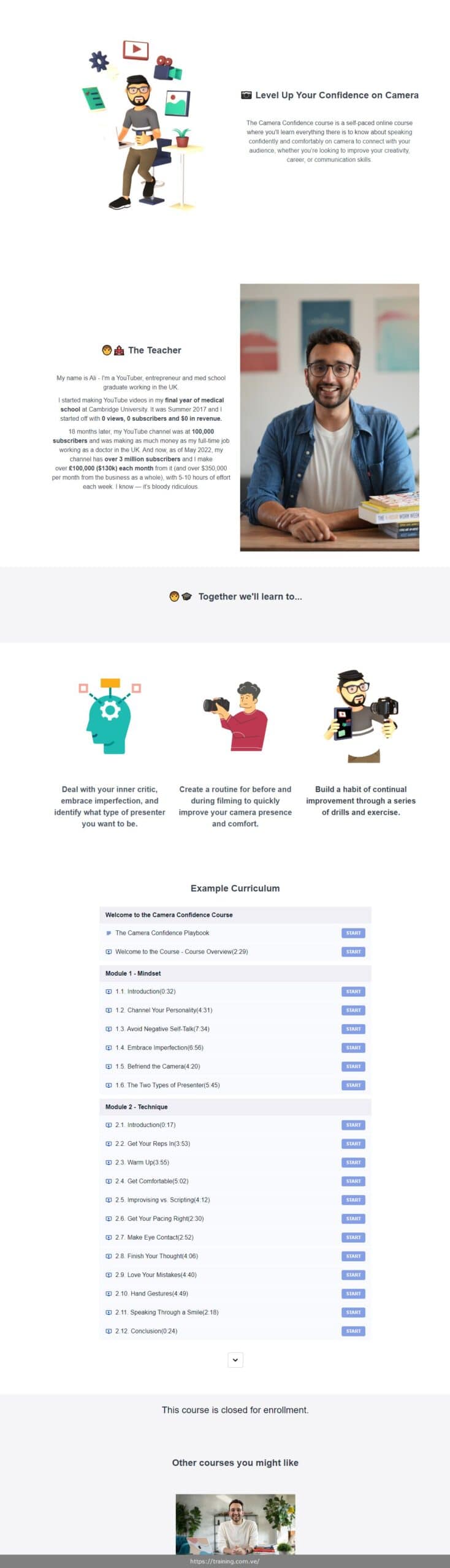 camera confidence by ali abdaal