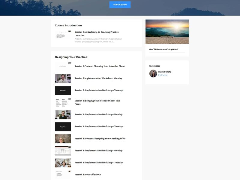 coaching practice launcher by mark peysha