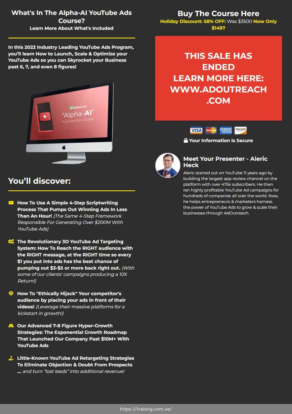 the alpha ai youtube ads course by aleric heck