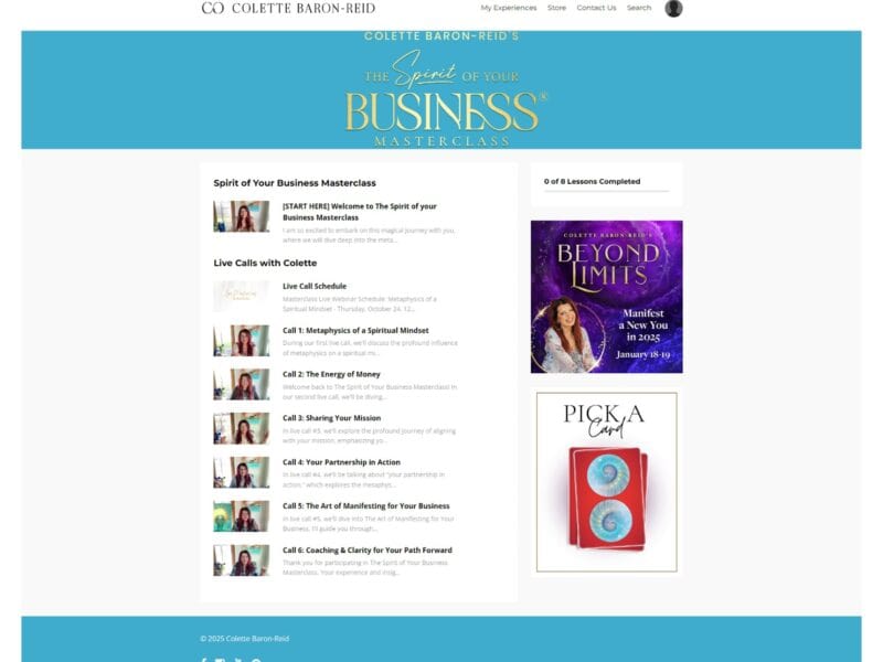 the spirit of your business masterclass by colette baron reid