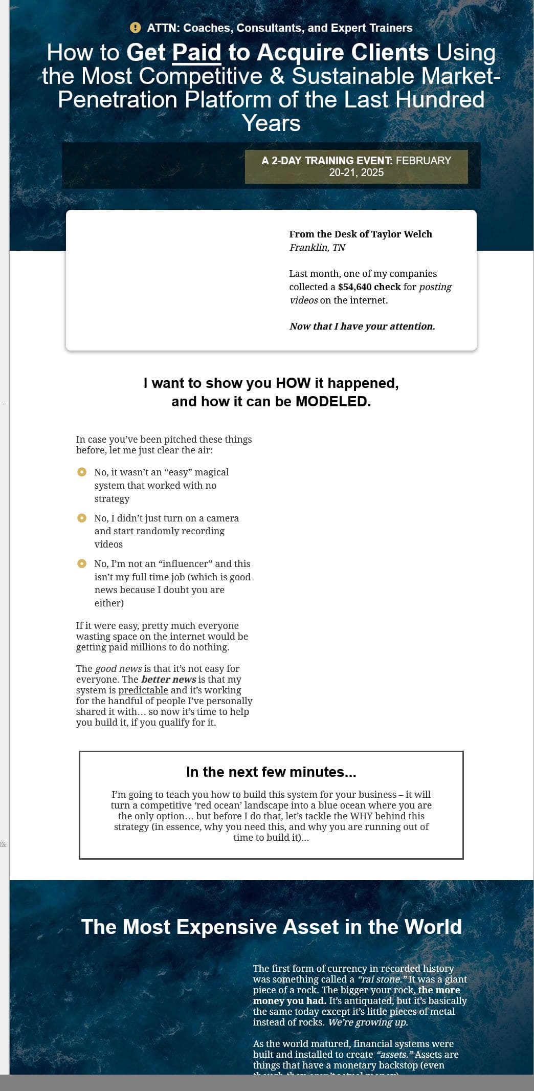 blue ocean content youtube mastery by taylor welch