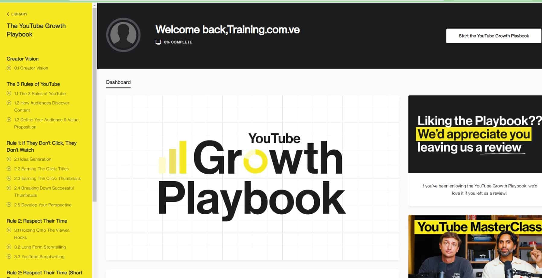 the youtube growth playbook by colin and samir