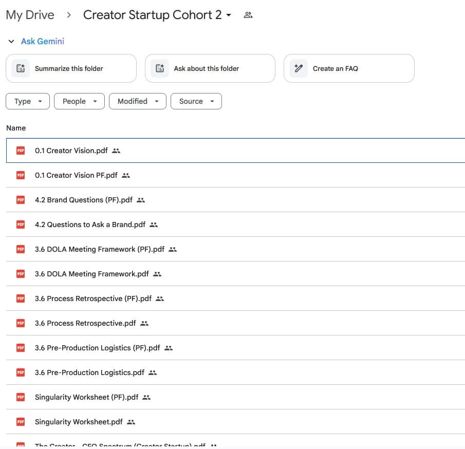creator startup cohort 2 by colin and samir