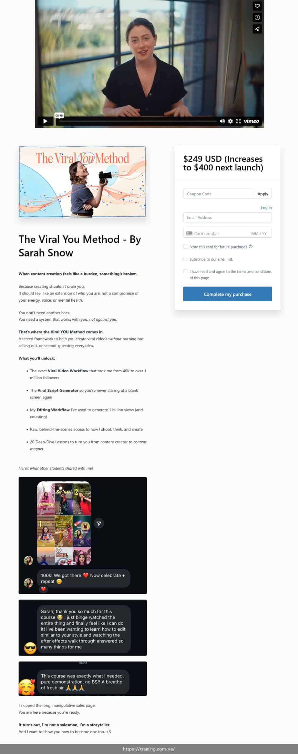 viral video workflow by sarah snow