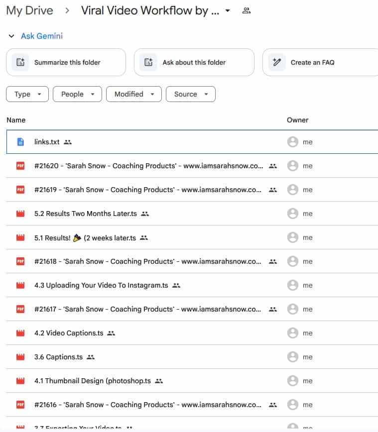 viral video workflow by sarah snow