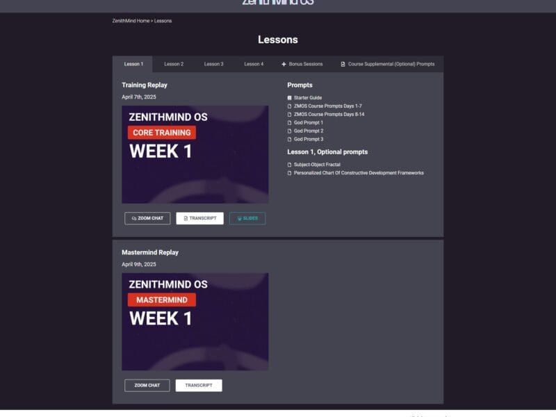 zenithmind os by rich schefren