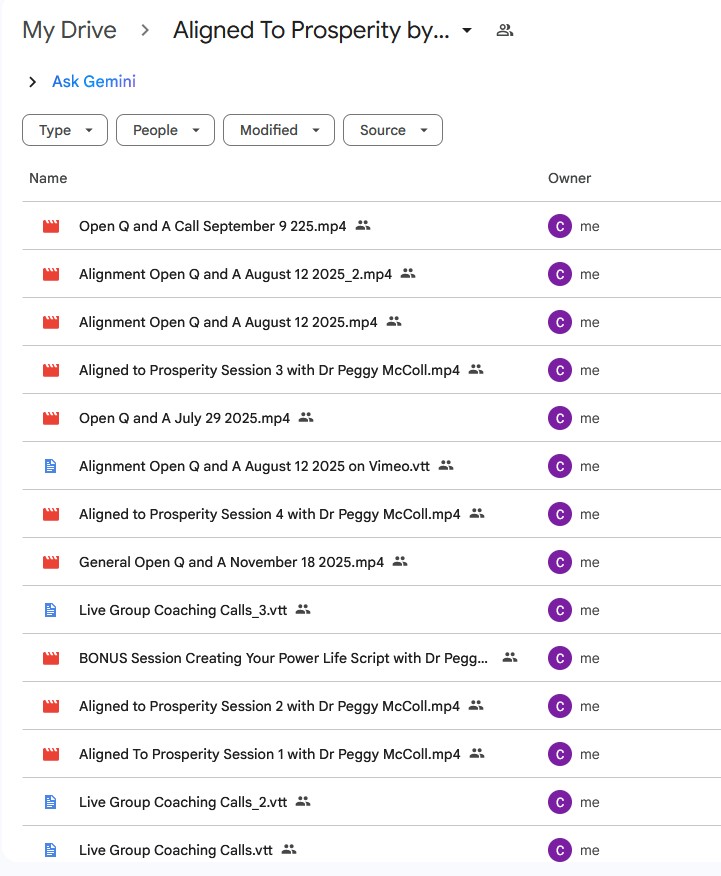aligned to prosperity by peggy mccoll
