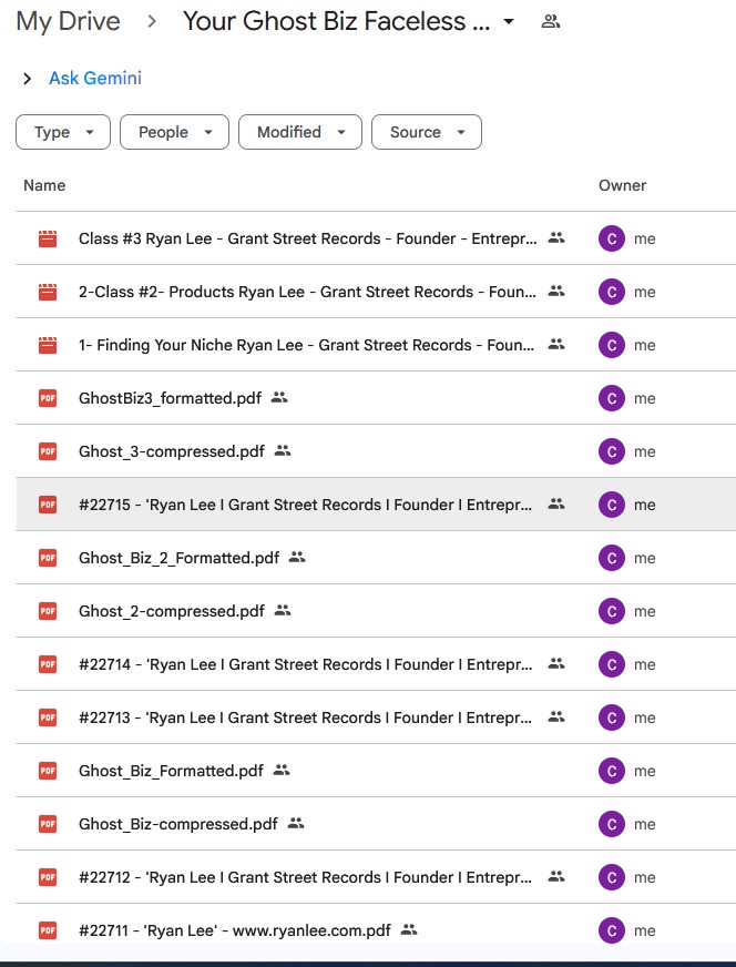 your ghost biz faceless mastermind by ryan lee