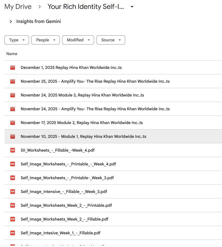 your rich identity self image intensive by hina khan