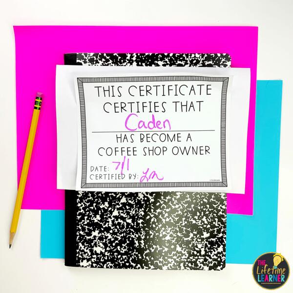 coffee classroom transformation certificate