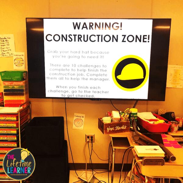 construction classroom transformation slides for TV