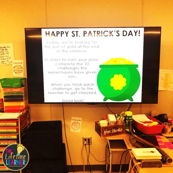 st. patrick's day classroom transformation slides for TV