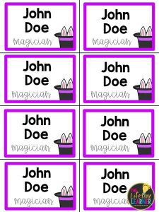 magician name tags