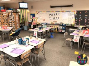 party classroom transformation room set up