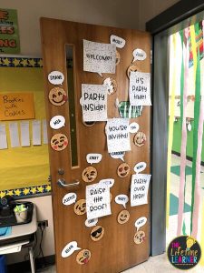 party classroom transformation door decor