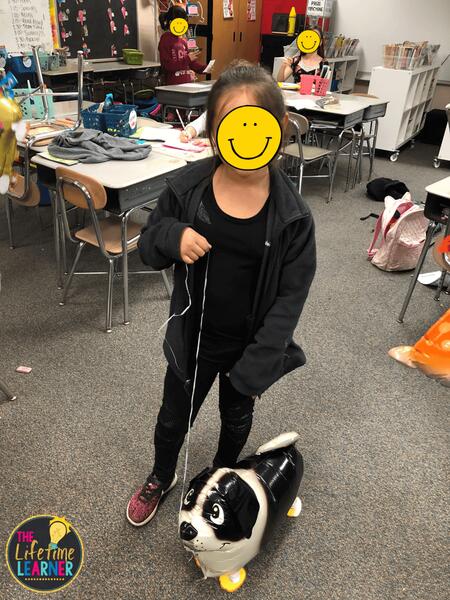 veterinarian classroom transformation student with balloon dog