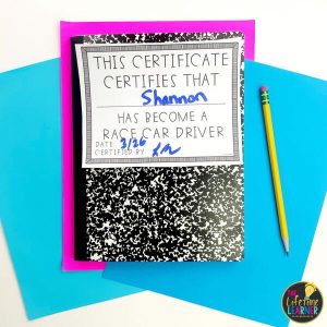 race car certificate