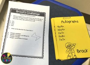 autograph math fact card