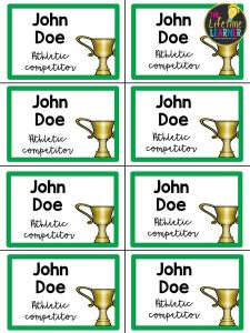 sports name tags