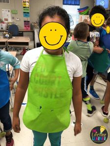 girl doing an artist classroom transformation