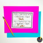 camping classroom transformation certificate