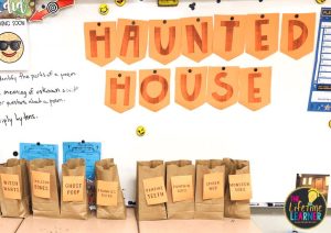 halloween classroom transformation sign and treat bags