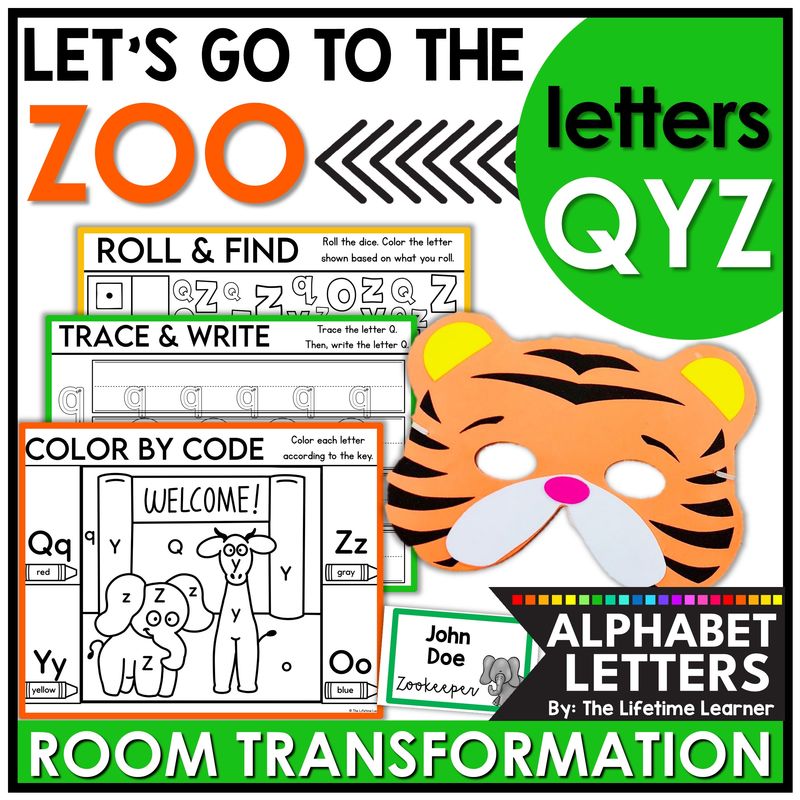 Zoo Classroom Transformation Letters Q Y Z