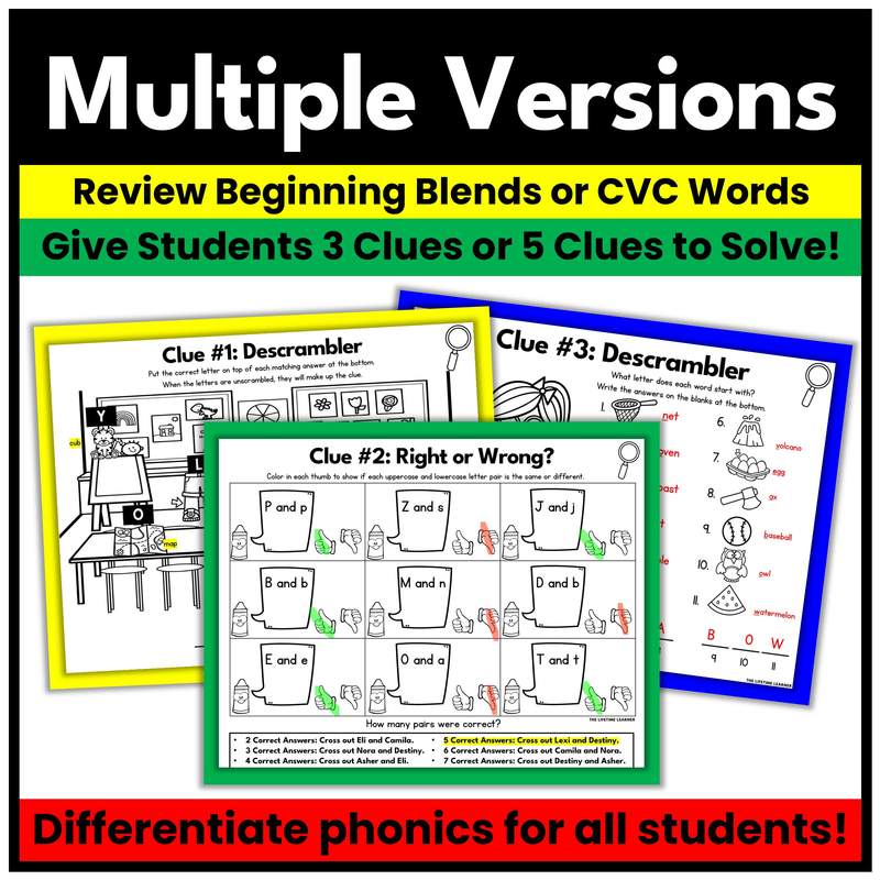 Back to School 1st Grade Phonics Mystery – Phonics Review - Image 3