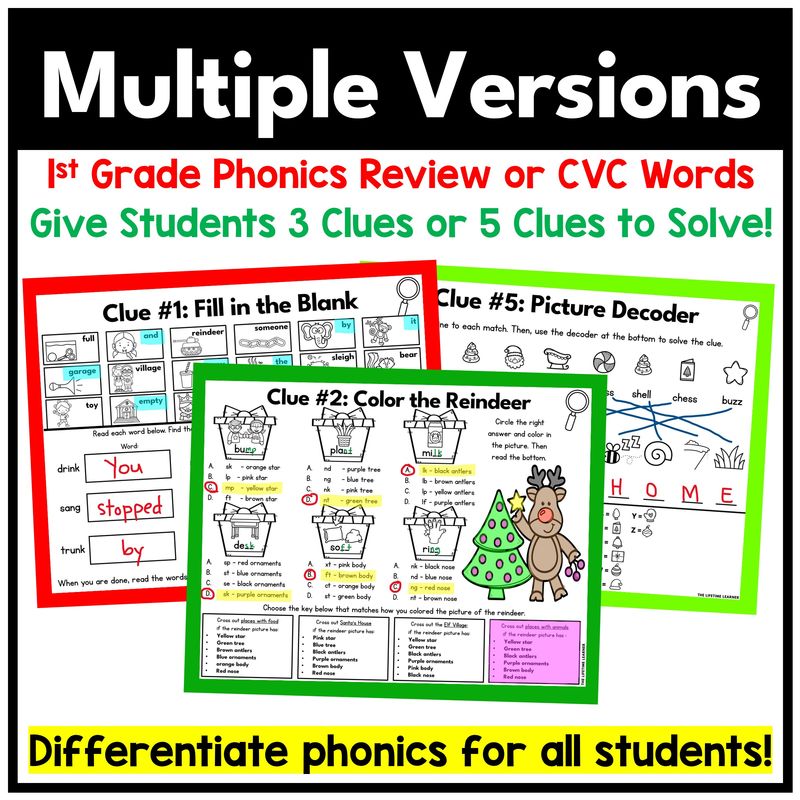 Christmas 1st Grade Phonics Mystery – Reading Review - Image 3