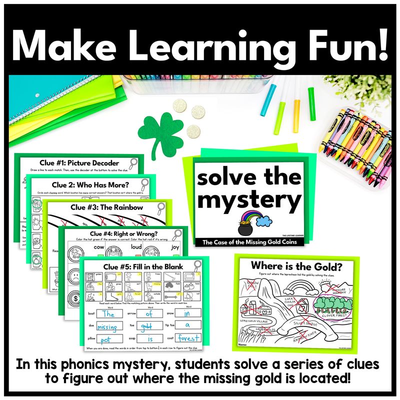 St. Patrick’s Day 1st Grade Phonics Mystery – Phonics Review - Image 2