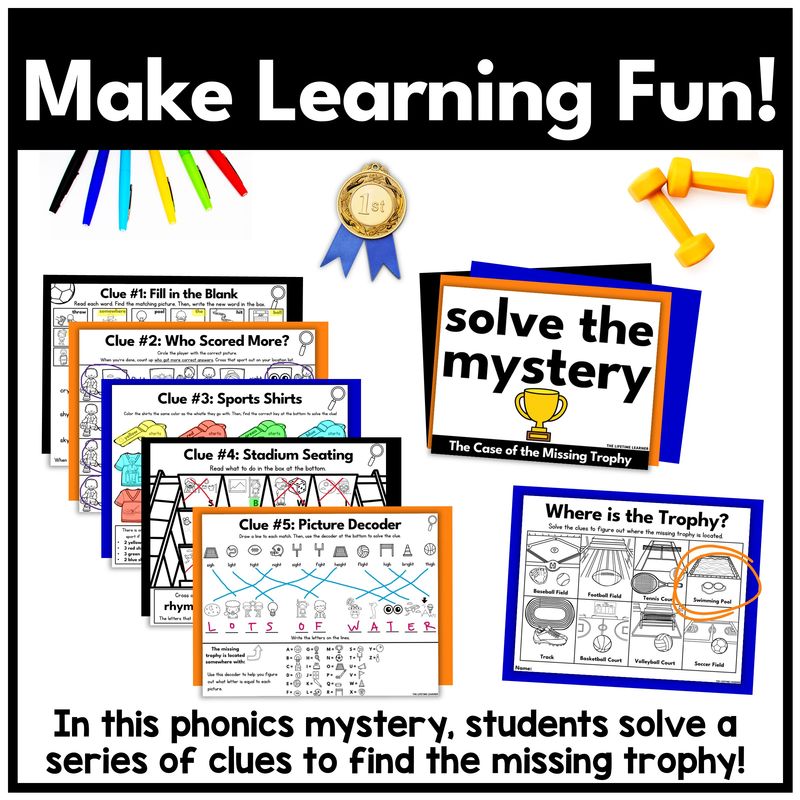 Sports 1st Grade Phonics Mystery – Long I - Image 2
