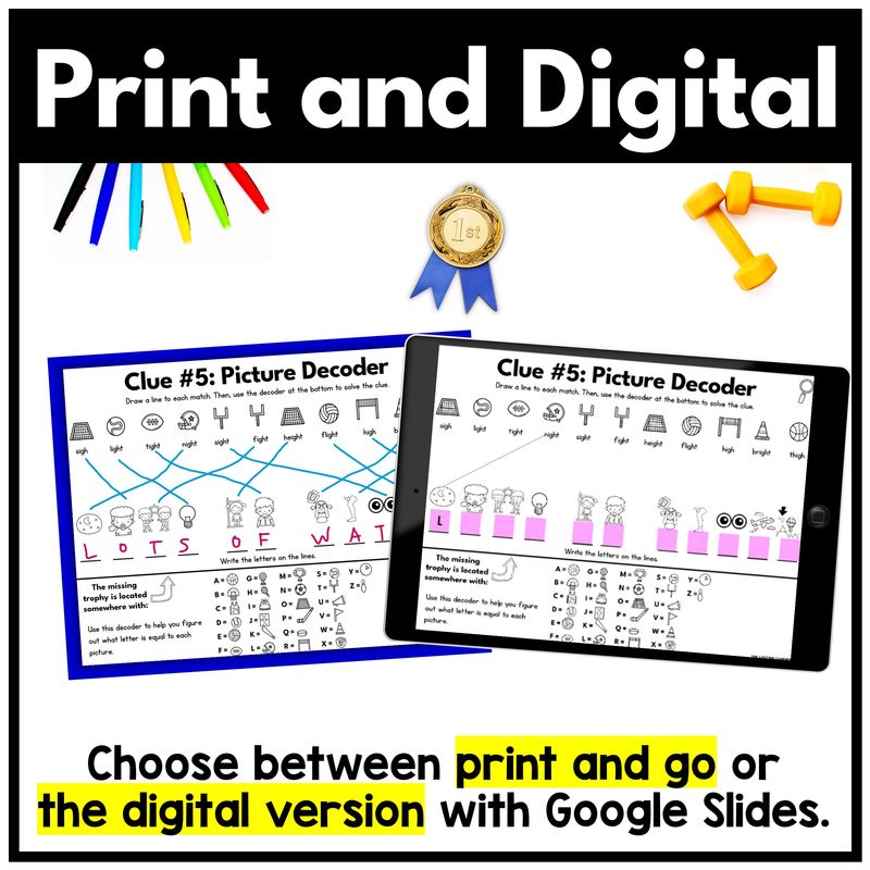 Sports 1st Grade Phonics Mystery – Long I - Image 4