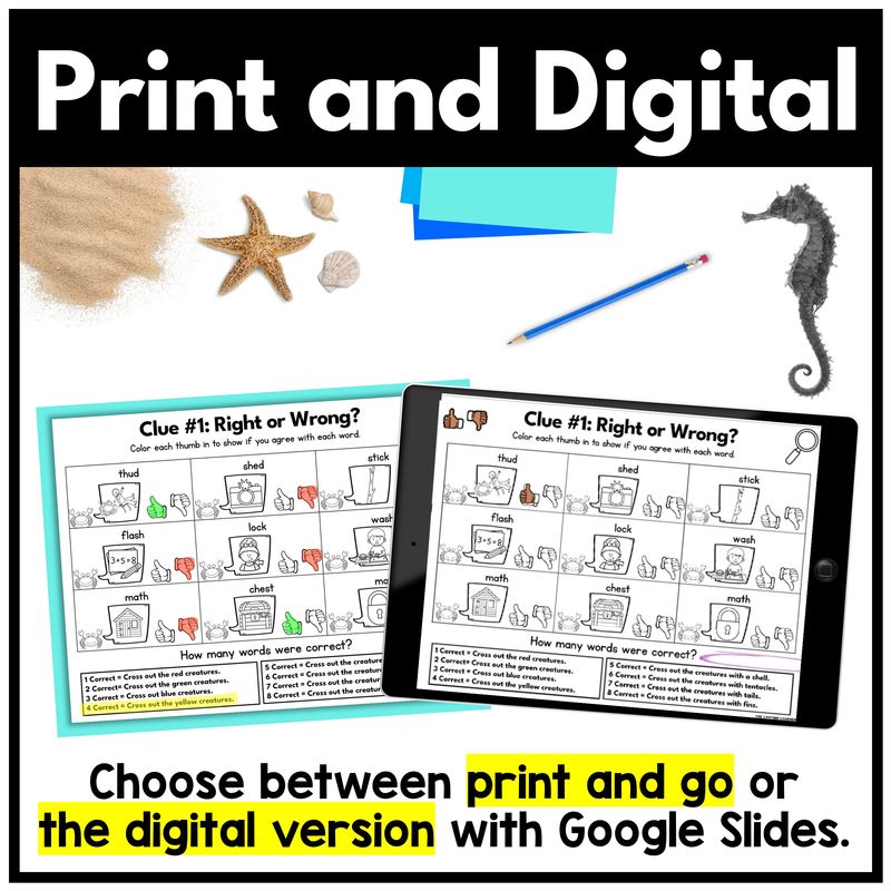 Ocean 1st Grade Phonics Mystery – Digraph Review - Image 4