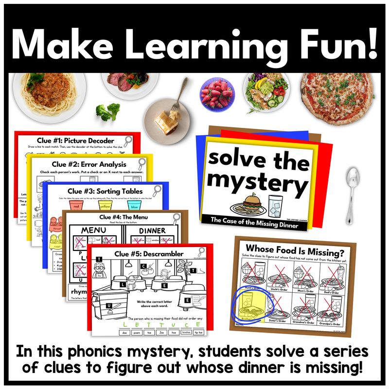 Restaurant 1st Grade Phonics Mystery – Long O - Image 2