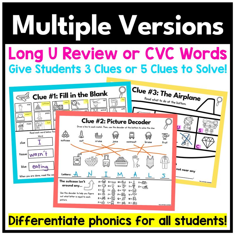 Travel 1st Grade Phonics Mystery – Long U - Image 3