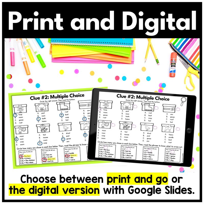 Box 1st Grade Phonics Mystery – Short and Long OO - Image 4