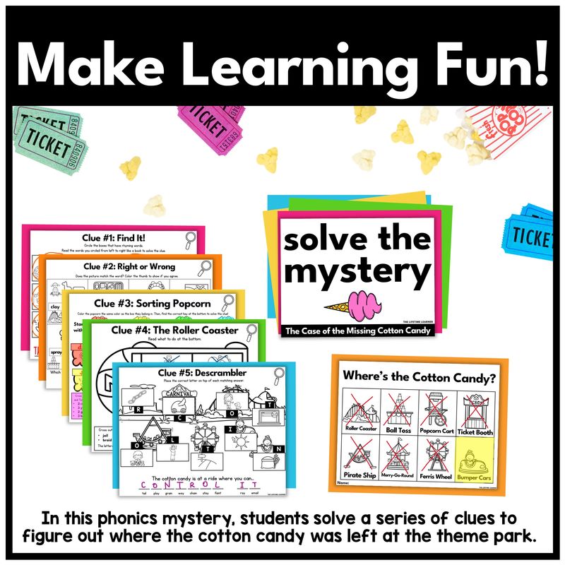 Theme Park 1st Grade Phonics Mystery – Long A - Image 2
