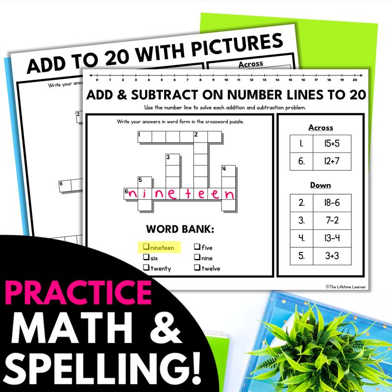 1st Grade Math Crossword Puzzles - Image 3