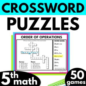 5th Grade Math Crossword Puzzles