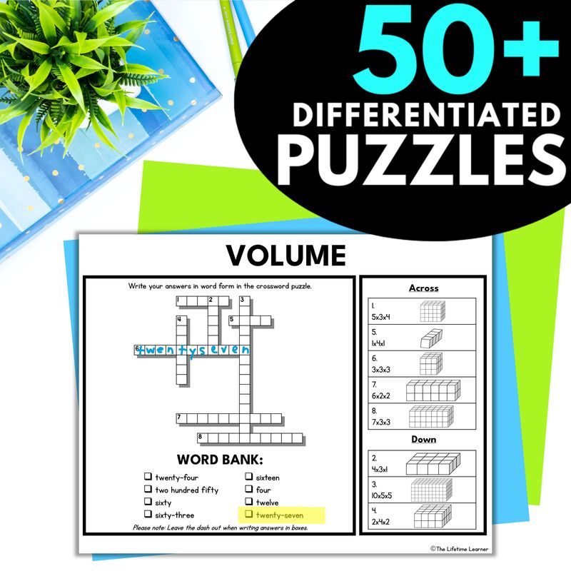 5th Grade Math Crossword Puzzles - Image 2