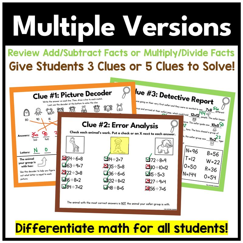 Safari Math Fact Mystery - Image 3
